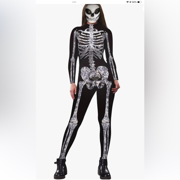 Pants - Women Skeleton Jumpsuit Front Back Skull Bone 3D Print morph Bodysuit XLarge NEW